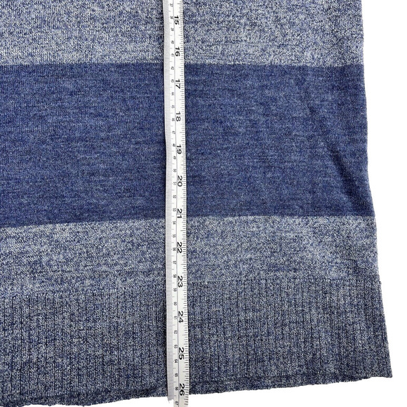 Smartwool Men's 1/4 Zip Blue Stripe Wool Blend Pullover Sweater - Picture 10 of 11